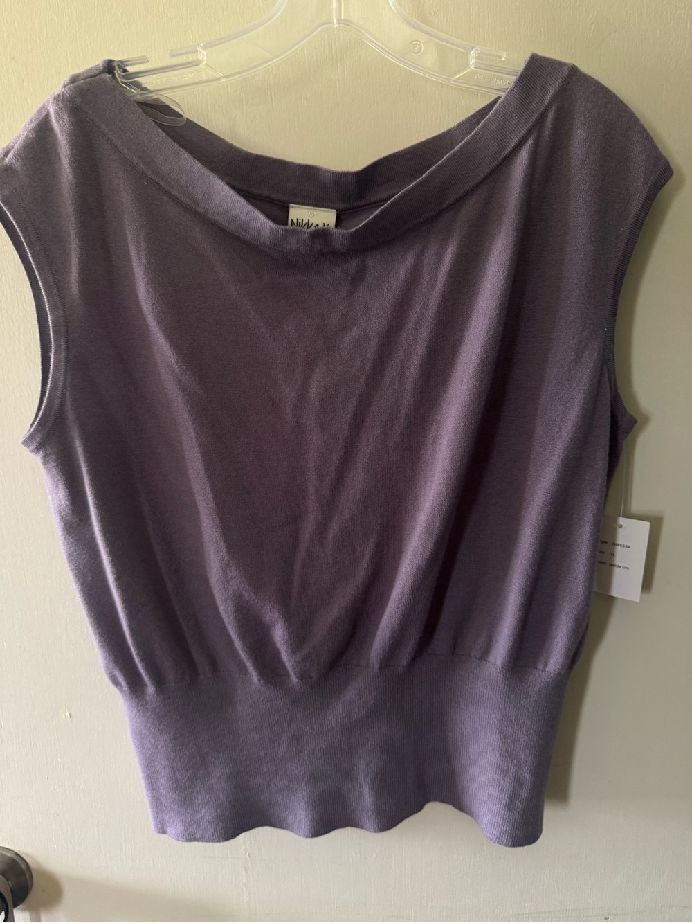 Sleeveless Lavender Knit Sweater Top